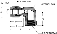 Stainless Steel Duolok Tube Fittings, Tube To Female NPT, 90 deg Elbow