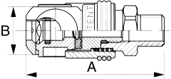 1000/400/500 Series MIL-C-4109 Industrial Interchange Air Swing Couplings, Female Half, Male NPT