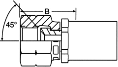 Brass Marine Steering Crimp Fittings, Female SAE 45 deg Flare Swivel, Straight