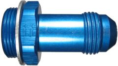 Blue Anodized Aluminum Carburetor Adapters, Male JIC 37 deg Flare To Holley Dual Feed/Dominator/Quadrajet, Long Straight