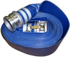 PVC Blue Lay Flat Water Discharge Hose Assemblies, Up To 70 PSI