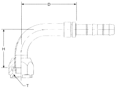 E-Z Clip Series Fittings, Female O-Ring (Short Pilot), 90 deg Elbow