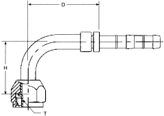 E-Z Clip Series Fittings, Female O-Ring (Long Pilot), 90 deg Elbow