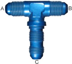 Aluminum Adapters (AN 834), Male JIC 37 deg Flare Run To Male JIC 37 deg Flare Branch, Bulkhead Tee