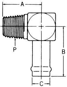 Steel Adapters, Male NPT To Hose Barb, 90 deg Elbow