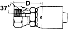 Global OTC Steel Crimp Fittings, Female JIC 37 deg Flare Swivel, Straight