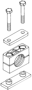 Heavy Series Pipe & Tubing Support Clamps, Single Weld Plate, Hex Head Bolts With Cover Plate