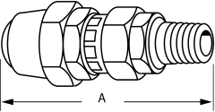 Brass Field Attachable 338 B Series Air Brake Hose Ends, Female ABS Thread With Adapter