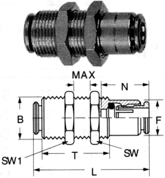 Brass Push>Connect Tube Bulkhead Unions