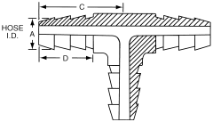 Brass Short Shank Type Hose Tees