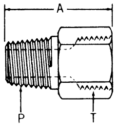 Steel Adapters, Male NPT To Female SAE O-Ring Boss (Straight Thread O-Ring), Straight