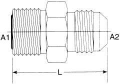 Steel Adapters, Male O-Ring Face Seal To Male JIC 37 deg Flare, Straight