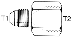 Steel Adapters, Male JIC 37 deg Flare To Female JIS 30 deg Flare Seat (BSPP Thread), Straight