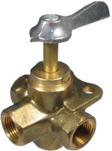 Brass 4-Way Bottom Outlet Plug Valves