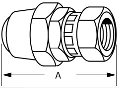 Brass Field Attachable 338 B Series Air Brake Hose Ends, Female ABS Thread