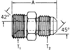 Brass Adapters, Male 42 deg Inverted Flare To Male SAE 45 deg Flare, Straight