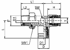 Brass Push Tube Fittings, Tube Run & Branch To Male NPT Swivel Run, Tee