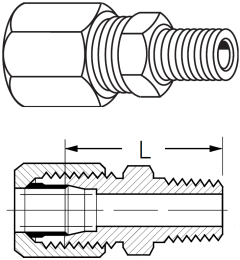 7000 Series Ermeto Steel Flareless Fittings, Tube To Male NPT, Straight