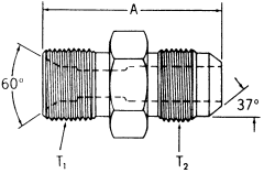 Steel Adapters, Male British Parallel (BSPP) To Male JIC 37 deg Flare, Straight