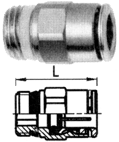 Brass Push>Connect Metric Tube Fittings, Tube To Male Universal BSPP/BSPT, Straight