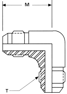 Stainless Steel Adapters, Male JIC 37 deg Flare To Male JIC 37 deg Flare, 90 deg Elbow