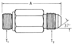 Steel Adapters, Male SAE O-Ring Boss (Straight Thread O-Ring) To Male JIC 37 deg Flare, Long Straight