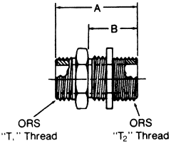 Steel Adapters, Male O-Ring Face Seal To Male O-Ring Face Seal, Straight Bulkhead