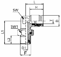 Brass Push Tube Fittings, Tube To Male NPT Swivel, 90 deg Elbow