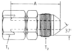 Steel Adapters, Female Metric 24° (DIN 3901/3902 1.Rh) To Male JIC 37 deg Flare, Straight