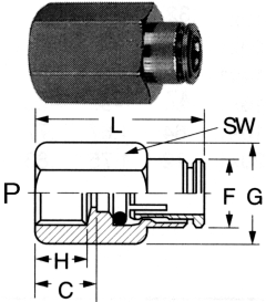 Brass Push>Connect Tube Fittings, Tube To Female NPT, Straight