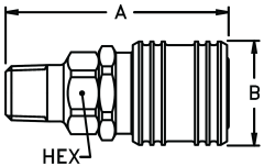 1000/400/500 Series MIL-C-4109 Industrial Interchange Air Quick Disconnects, Female Half, Male NPT