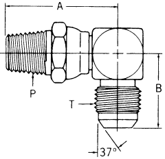 Steel Adapters, Male NPT Swivel To Male JIC 37 deg Flare, 90 deg Elbow