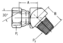 Steel Adapters, Female NPT Swivel To Male NPT, 45 deg Elbow