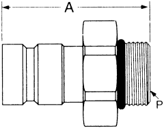 FD90 Series SAE J1502 Interchange Diagnostic Quick Disconnects, Male Half, Male SAE O-Ring Boss (Straight Thread O-Ring)