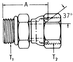 Steel Adapters, Male SAE O-Ring Boss (Straight Thread O-Ring) To Female JIC 37 deg Flare Swivel, Straight