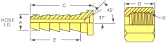 Brass Short Shank Type Fittings, SAE 45 deg Flare, Straight