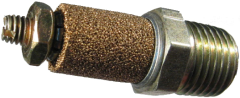 Porous Metal Muffler with Adjustable Speed Control, 1/4 NPT, 1.45 Inch Long