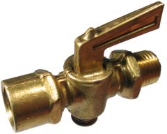 Brass 2-Way Shut-Off Plug Valve, 1/4 Inch Male NPT to Female NPT