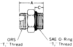 Steel Adapter, 1-11/16-12 Male SAE O-Ring Face Seal To 1-5/8-12 Male SAE O-Ring Boss (Straight Thread O-Ring), Straight