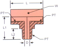 Stainless Steel Adapters, Female NPT Run To Male NPT Branch, Tee