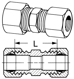 Brass Compression Fittings For Plastic, Copper, & Aluminum Tubing, Tube Union