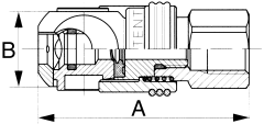 1000/400/500 Series MIL-C-4109 Industrial Interchange Air Swing Couplings, Female Half, Female NPT