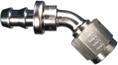 Nickel-Plated Aluminum Reusable Socketless Fittings, Female JIC 37 deg Flare Swivel, 45 deg Elbow