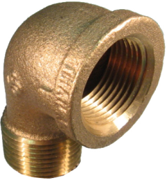 Brass Pipe Fitting, 1 Inch 90 deg Street Elbow