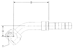 E-Z Clip Series Fittings, Female O-Ring (Short Pilot), 45 deg Elbow