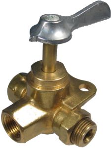 Brass 3-Way Side Outlet Plug Valves, Male NPT to Female NPT