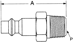 1000/400/500 Series MIL-C-4109 Industrial Interchange Air Quick Disconnects, Male Half, Male NPT