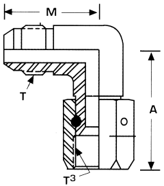 Stainless Steel Adapters, Male JIC 37 deg Flare To Female JIC 37 deg Flare Swivel, 90 deg Elbow