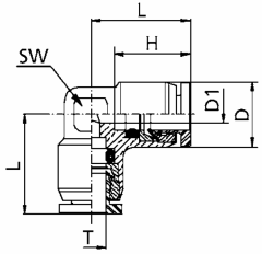 Brass Push Tube Elbow Unions