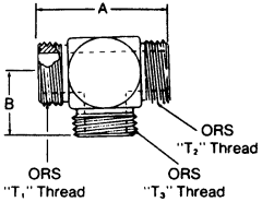 Steel Adapters, Male SAE O-Ring Face Seal Run To Male SAE O-Ring Face Seal Branch, Tee